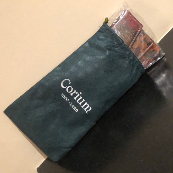 Corium Floral Leather Trifold Wallet NWT- Brown/Red/Green-Handcrafted Argentina - Picture 9 of 10